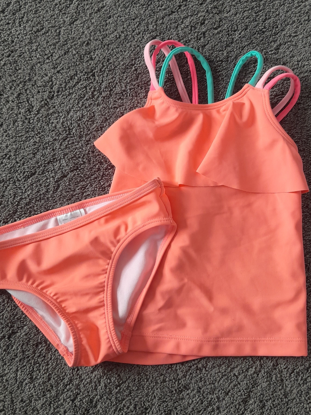 Carter's Coral Tankini with Pink and Teal Straps Size 4T